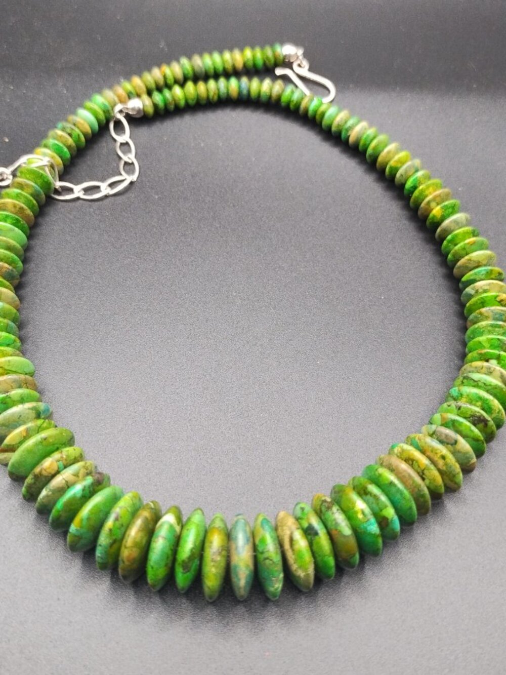 Jay King DTR Mojave green turquoise disc necklace 925 Sterling Silver - Picture 4 of 8